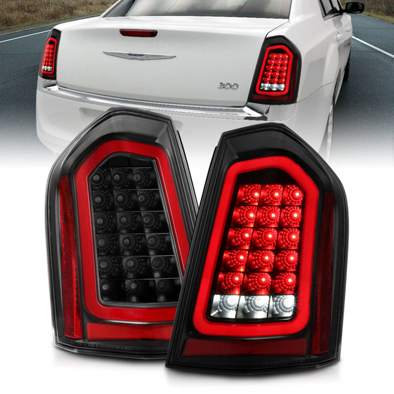 ANZO 11-14 Chrysler 300 LED Taillights Black w/ Sequential