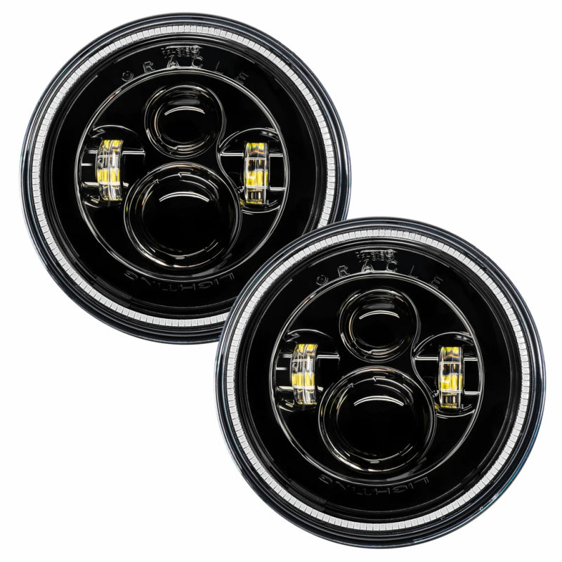 Oracle 7in High Powered LED Headlights - Black Bezel - Red NO RETURNS