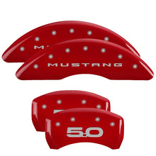 Load image into Gallery viewer, MGP 2024+ Ford Mustang GT 4 Caliper Covers Front &amp; Rear - Red Finish w/ Mustang/5.0 Logo