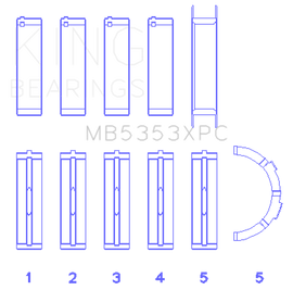 King Engine Bearings Ford 281 4.6L Sohc 16V (Size STDX) Main Bearing Set