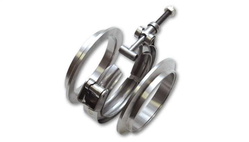 Vibrant T304 SS V-Band Flange Assembly for 1.75in O.D. Tubing incl 2 V-Band flanges & 1 V-Band Clamp