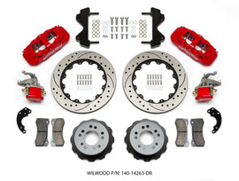 Wilwood AERO4 / MC4 Rear Kit 14.00 Drilled Red Currie Pro-Tour Unit Bearing Floater