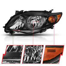 Load image into Gallery viewer, ANZO 2009-2010 Toyota Corolla Crystal Headlight Black Amber