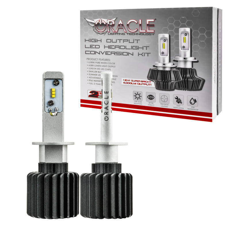 Oracle H1 4000 Lumen LED Headlight Bulbs (Pair) - 6000K NO RETURNS