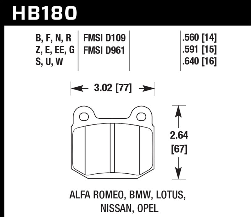 Hawk 03-06 Evo / 04-09 STi / 03-07 350z Track DTC-30 Rear Pads