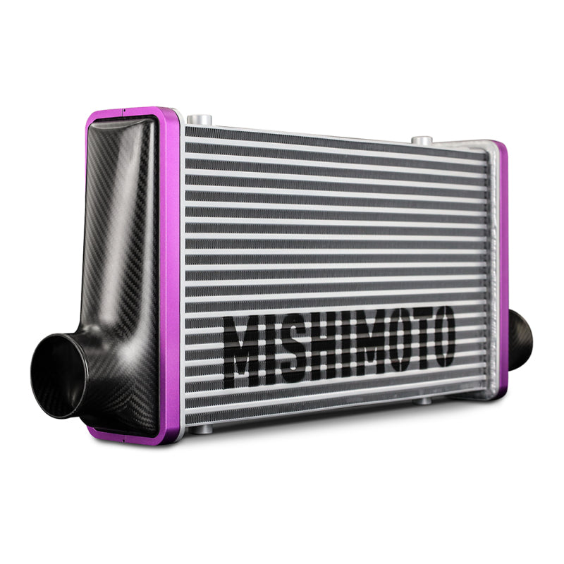 Mishimoto Universal Carbon Fiber Intercooler - Matte Tanks - 525mm Silver Core - C-Flow - BL V-Band