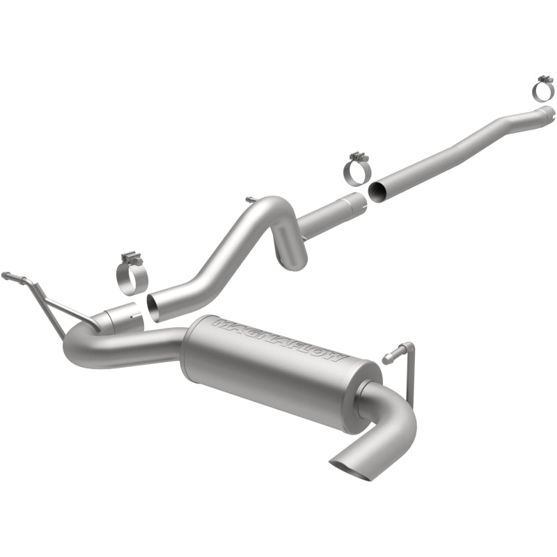 MagnaFlow 12-14 Jeep Wrangler 4dr Single Straight Rear P/S Exit Stainless C/B Performance Exhaust