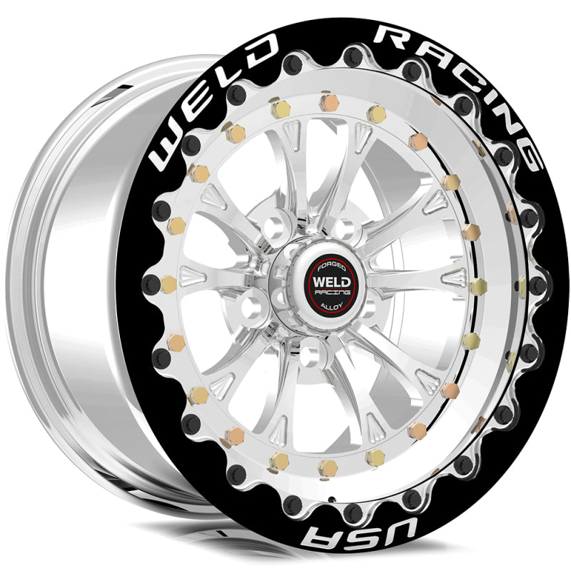 Weld Vitesse 15x10 / 5x120mm BP / 7.5in. BS Polished Wheel - Black Single Beadlock MT