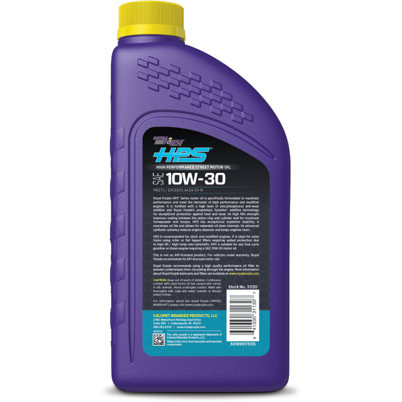 Royal Purple HPS Synthetic High Performance Street 10W-30 Motor Oil - 1 Quart