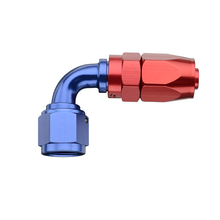 Load image into Gallery viewer, Fragola -8AN x 90 Degree Pro-Flow Hose End - Blue/Red