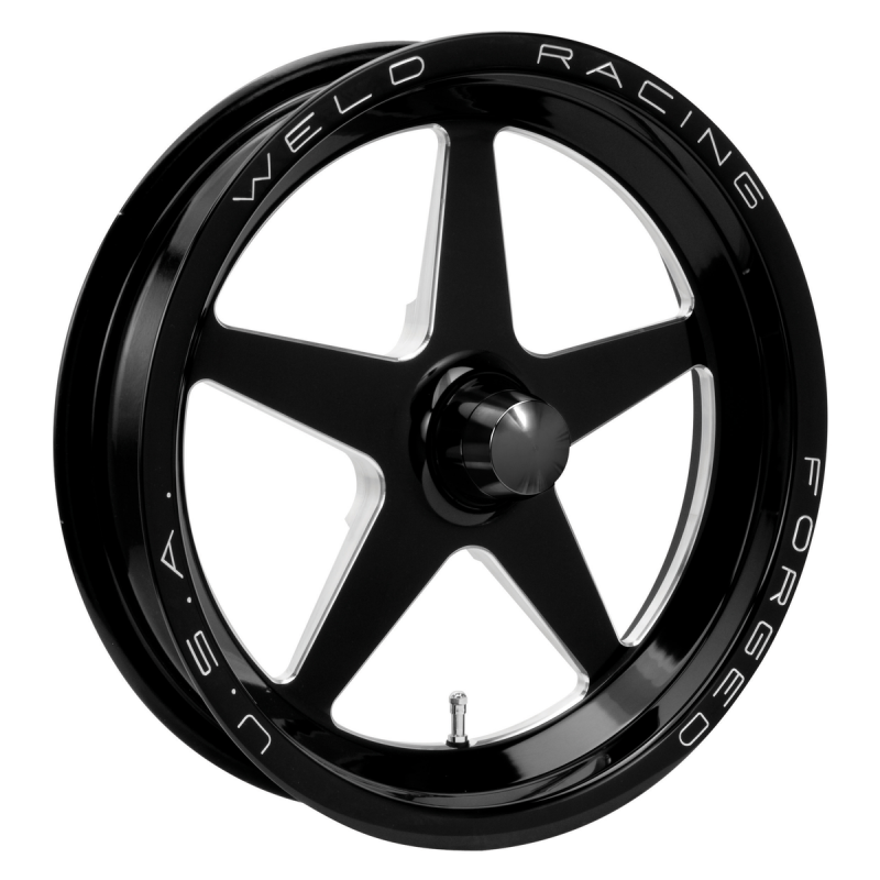Weld Alumastar 1-Piece 17x3.5 / Strange Spindle MT / -13 Offset Gloss Black Milled - Non-Beadlock