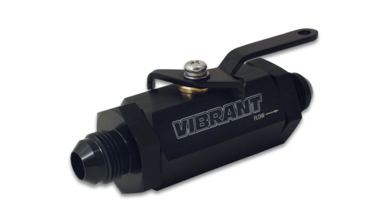 Vibrant -4AN to -4AN Male Shut Off Valve - Black