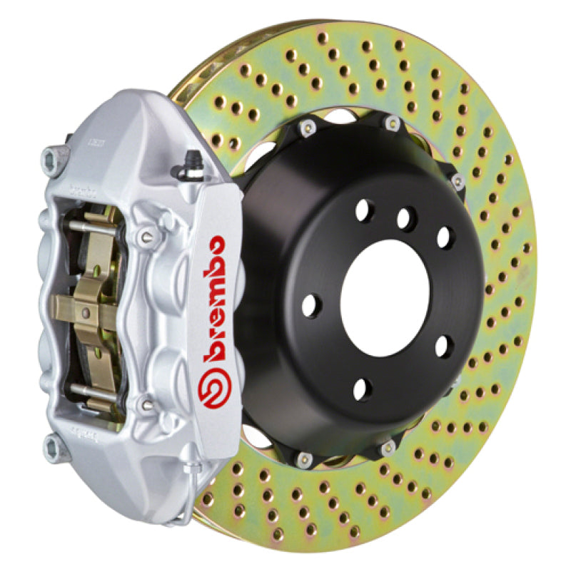 Brembo 96-05 550/575 (Excl. GTC) Rear GT BBK 4 Piston Cast 380x28 2pc Rotor Drilled-Silver