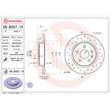 Brembo OE 2015 Chevrolet Cruze Drilled Xtra Brake Disc - Rear