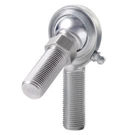 QA1 C Series 2-Pc Rod End - Male/Left Hand - .375in Bore x 3/8-24 w/Stud & Zerk - Carbon Steel