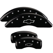 Load image into Gallery viewer, MGP 4 Caliper Covers Engraved Front &amp; Rear Bowtie Black finish silver ch