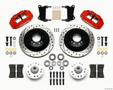 Wilwood Narrow Superlite 6R Front Hub & 1PC Rtr Kit 12.88in Drilled -Red 67-69 Camaro 64-72 Nova