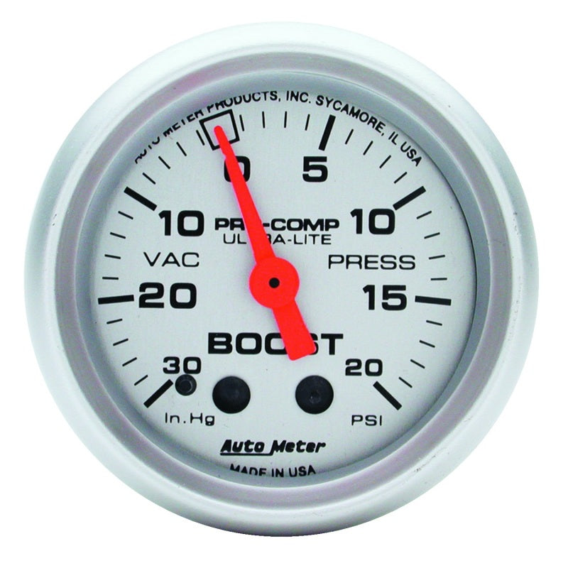 Autometer Ultra-Lite 52mm 20 PSI Mechanical Boost Gauge