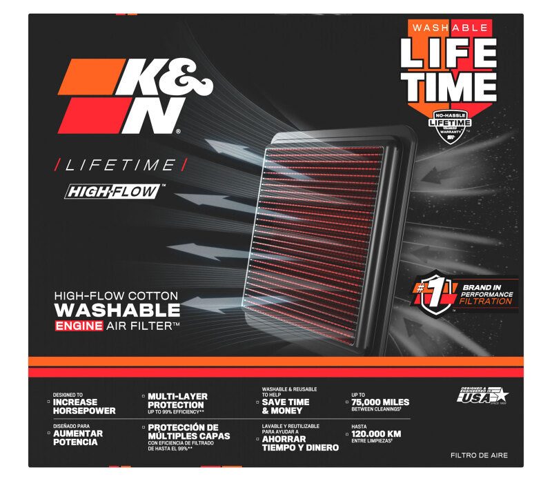 K&N Replacement Air Filter Dodge Charger L4-3.0L F/I 2026
