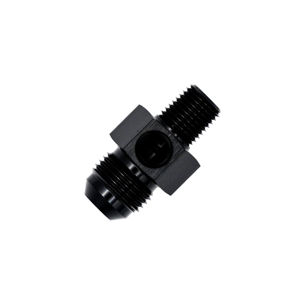 Flo Supply 1/4" NPT Male To 6AN Male Adapter with 1/8" NPT Port