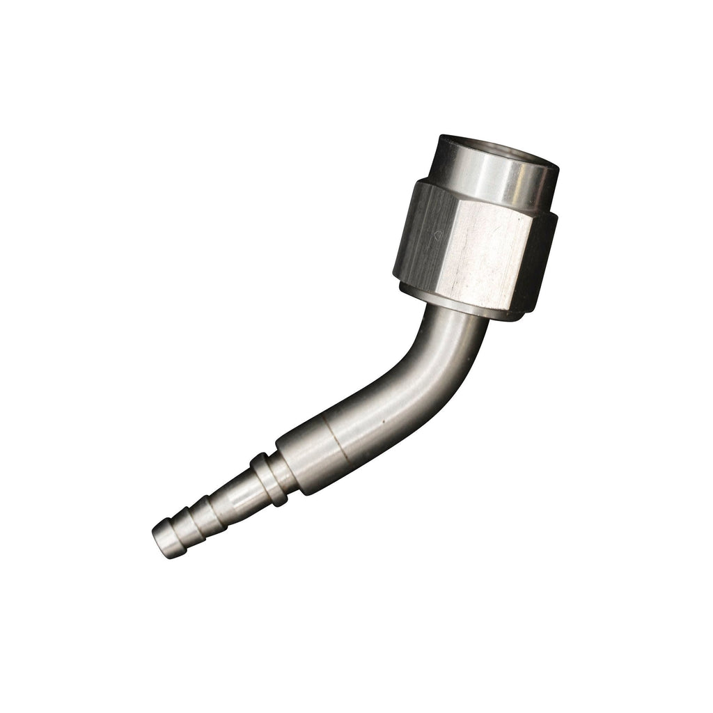Flo Supply 6AN 45 Degree Crimped Female Hose End - Stainless Nut
